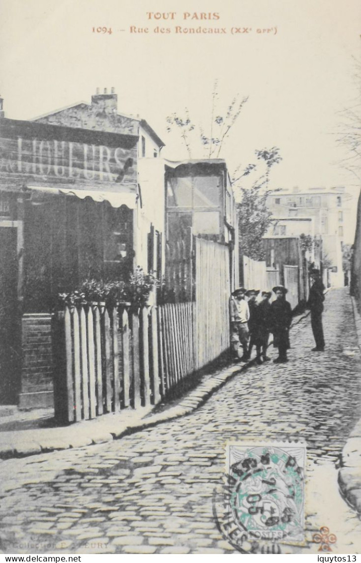 CPA. [75] > TOUT PARIS > N° 1094 - Rue Des Rondeaux - (XXe Arrt.) - 1905 - Coll. F. Fleury - TBE - Paris (20)