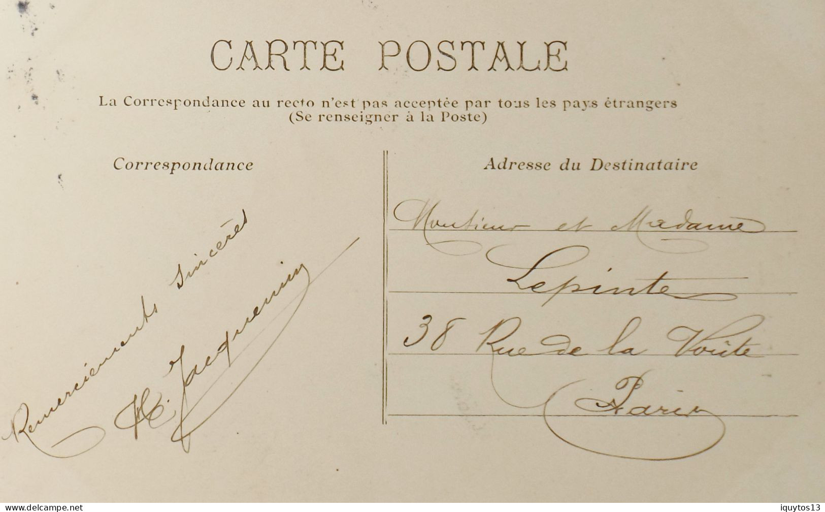 CPA. [75] > TOUT PARIS > N° 1094 - Rue Des Rondeaux - (XXe Arrt.) - 1905 - Coll. F. Fleury - TBE - Arrondissement: 20