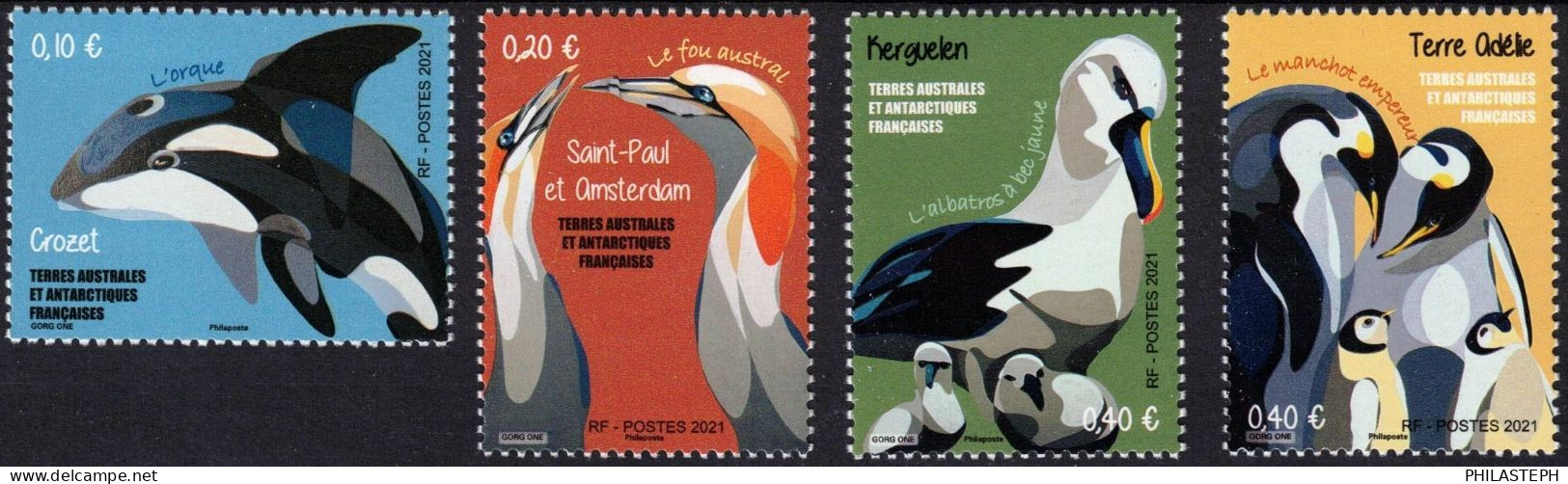 TAAF 2021 -  Série Animaux - Faune Antarctique - Timbres Issus De Feuilles - YT  987/991 Neuf ** - Ungebraucht