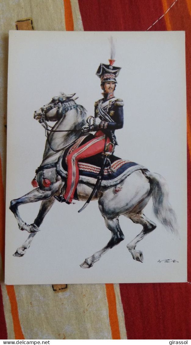 CPM MILITAIRE GRADE A CHEVAL CAVALERIE EPOQUE NAPOLEON 1807 1814  DIVISION GENERAL POLONAIS POLOGNE - Regiments