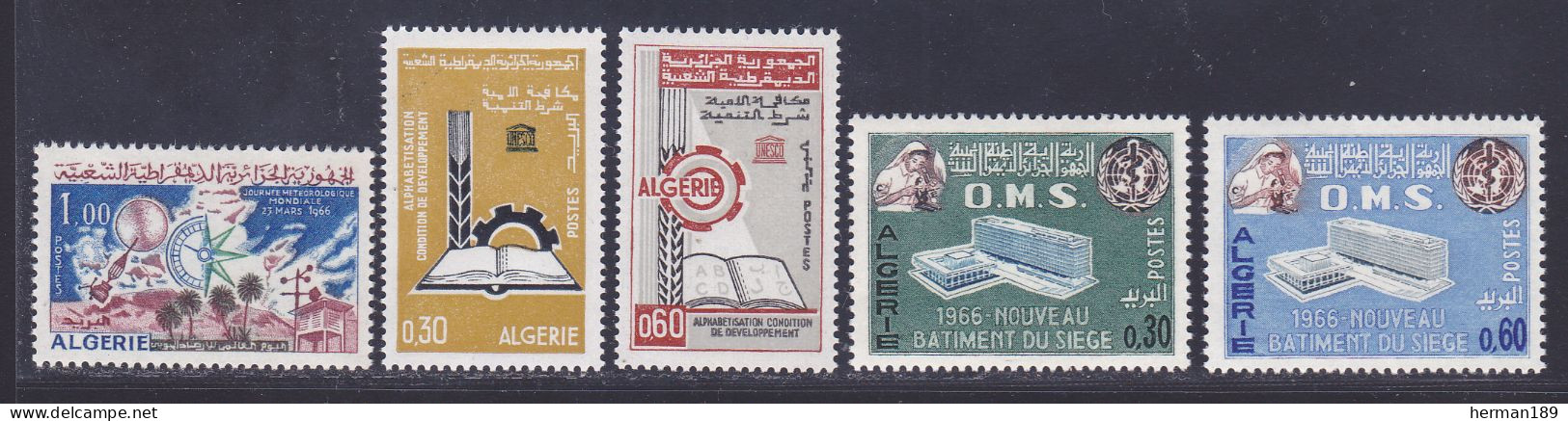 ALGERIE N°  421, 422 & 423, 424 & 425 ** MNH Neufs Sans Charnière, TB (D7800) Sujets Divers - 1966 - Argelia (1962-...)