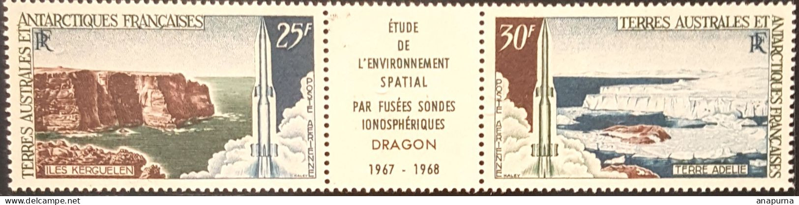 TAAF Etude De L'environnement Spatial Par Fusées Sondes Ionosphériques DRAGON, PA N°16, Sans Charnière, Poste Aérienne - Neufs