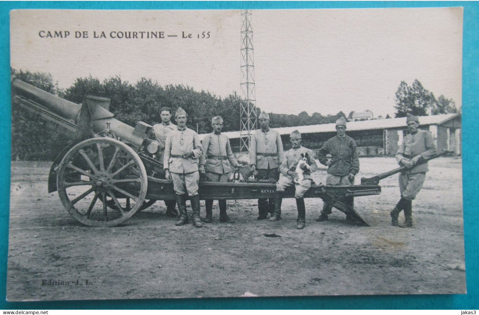 CPA CARTE POSTALE  CAMP DE LA COURTINE  CANON DE 155 - Equipment