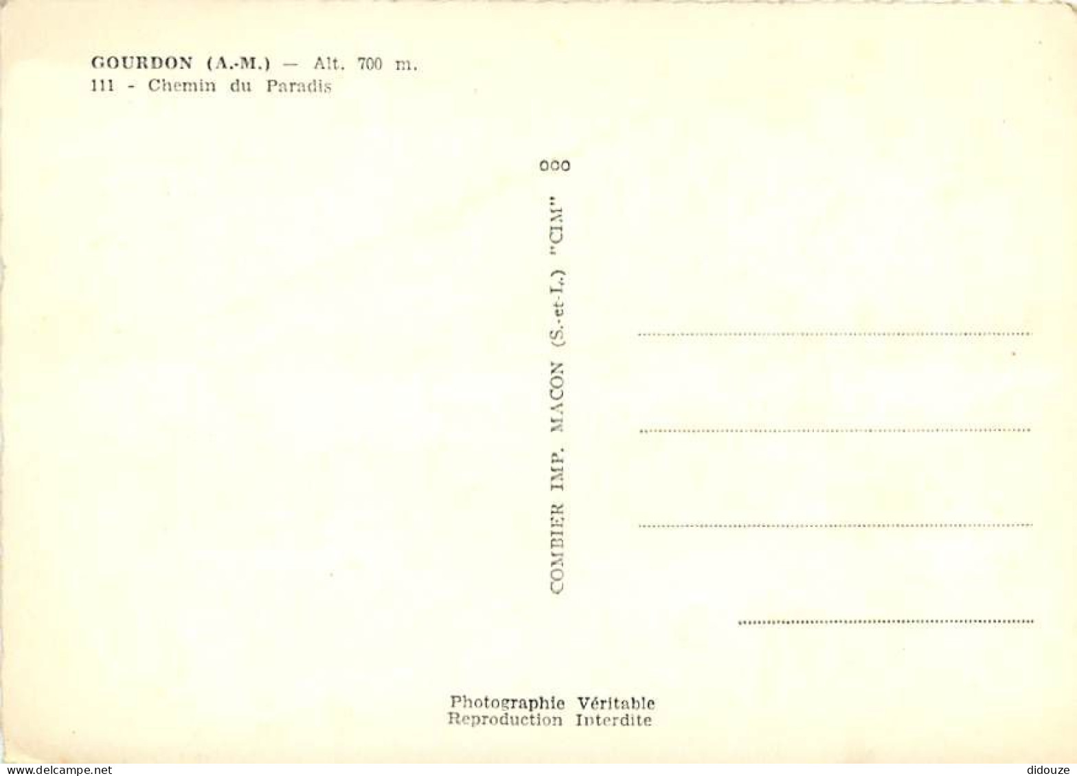 06 - Gourdon - Chemin Du Paradis - Mention Photographie Véritable - Carte Dentelée - CPSM Grand Format - Voir Scans Rect - Gourdon