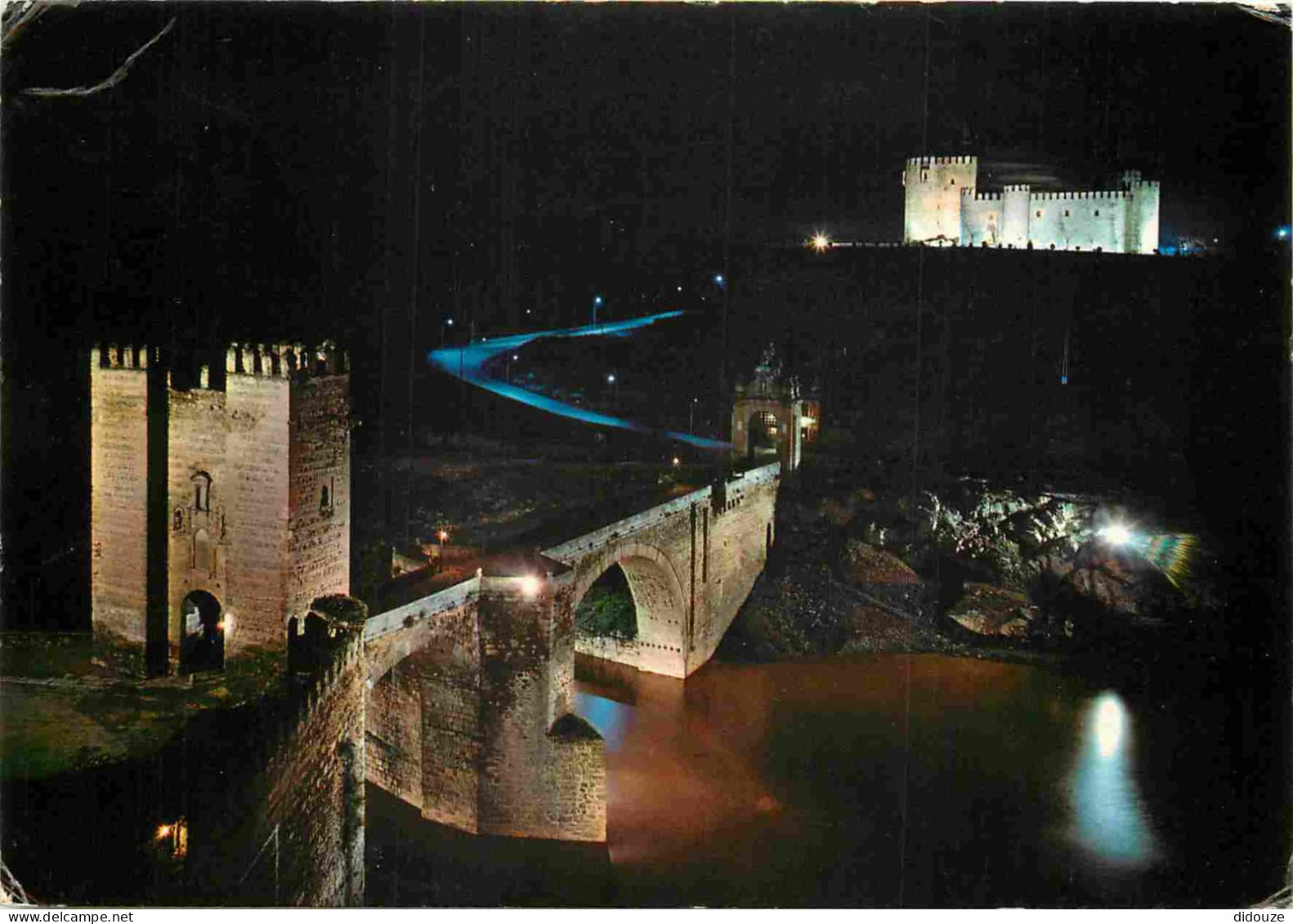 Espagne - Espana - Castilla La Mancha - Toledo - Vista Nocturno Del Puente Alcantara Y Castillo San Servando - Vue De Nu - Toledo