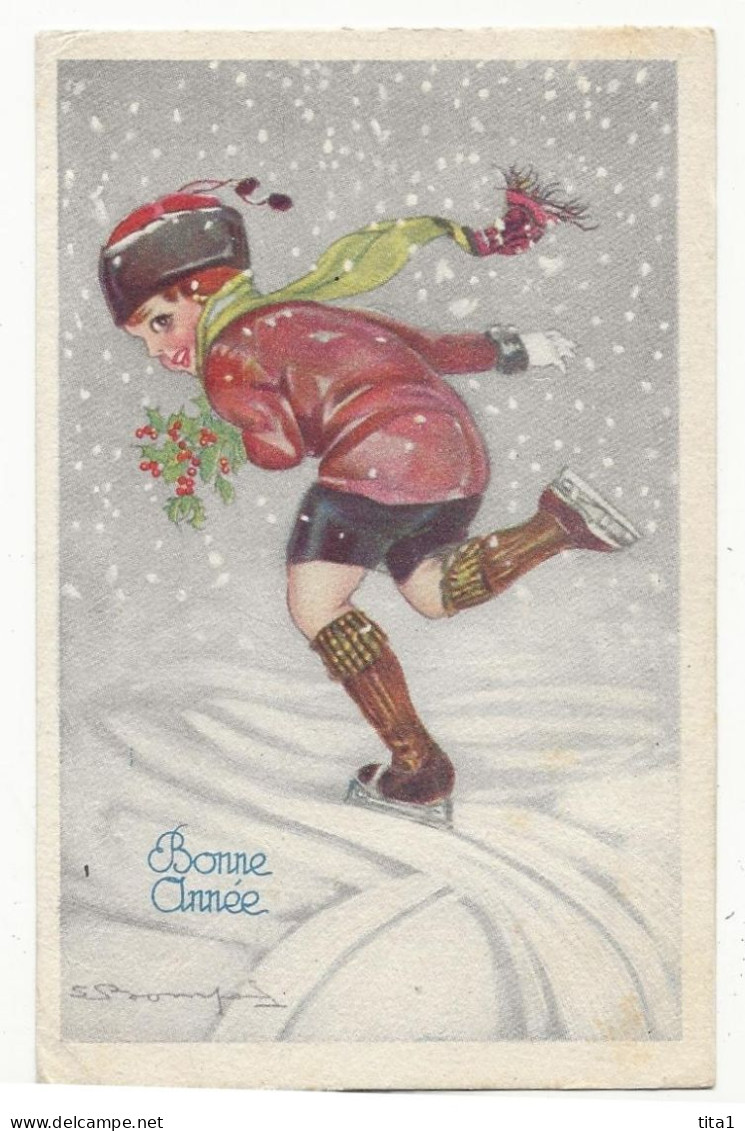 1416- Jeune Patineur - Bonne Année - S. Bompard - Bompard, S.