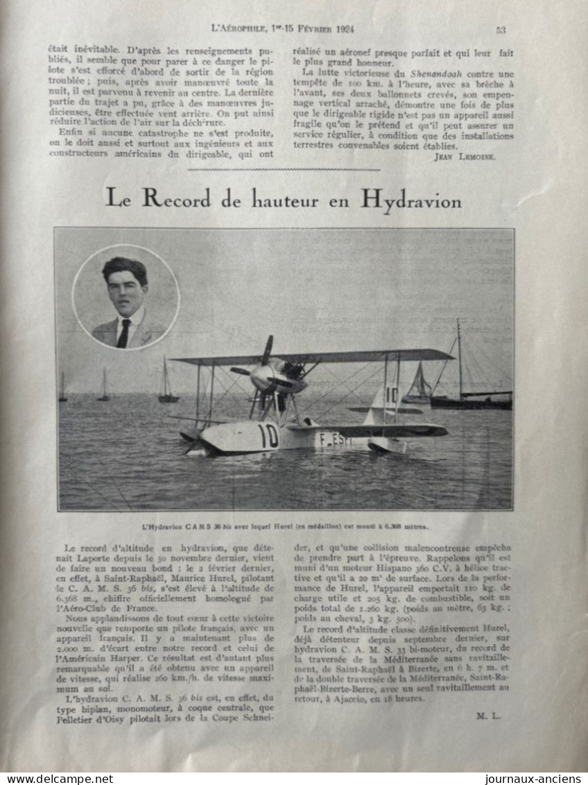 1924 AVIATION - Revue " L'AÉROPHILE " - N• 3-4 ( Revue Vendue Complète ) - Sommaire en photo - Nombreuses Publicités