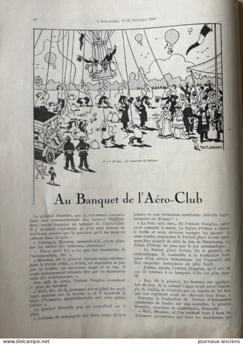 1924 AVIATION - Revue " L'AÉROPHILE " - N• 3-4 ( Revue Vendue Complète ) - Sommaire en photo - Nombreuses Publicités