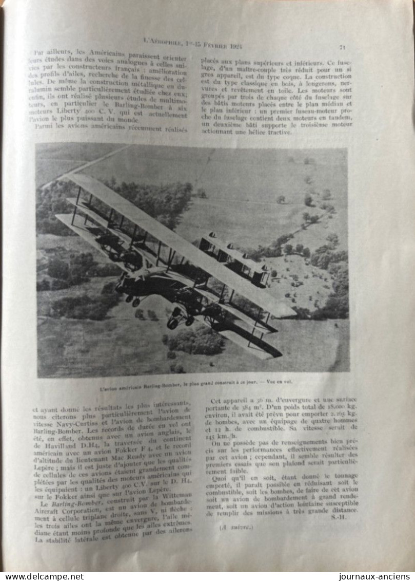 1924 AVIATION - Revue " L'AÉROPHILE " - N• 3-4 ( Revue Vendue Complète ) - Sommaire en photo - Nombreuses Publicités