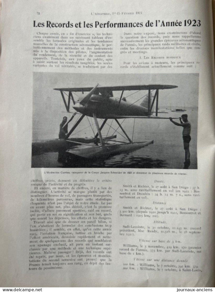 1924 AVIATION - Revue " L'AÉROPHILE " - N• 3-4 ( Revue Vendue Complète ) - Sommaire en photo - Nombreuses Publicités