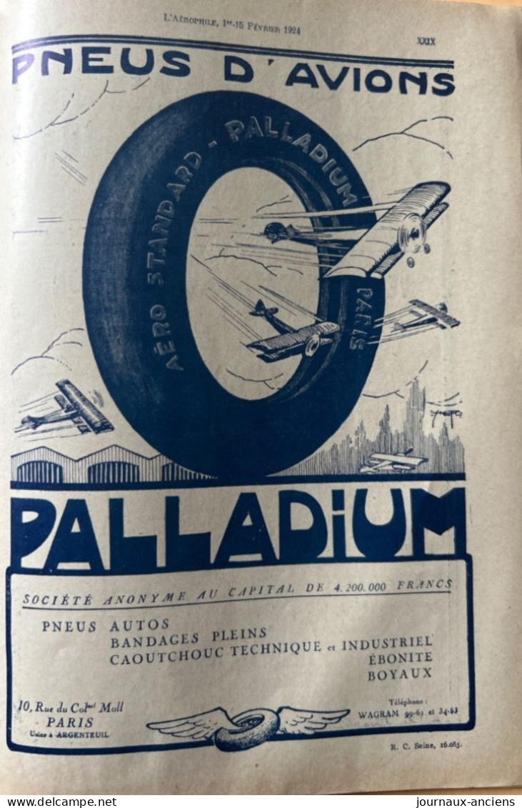 1924 AVIATION - Revue " L'AÉROPHILE " - N• 3-4 ( Revue Vendue Complète ) - Sommaire en photo - Nombreuses Publicités