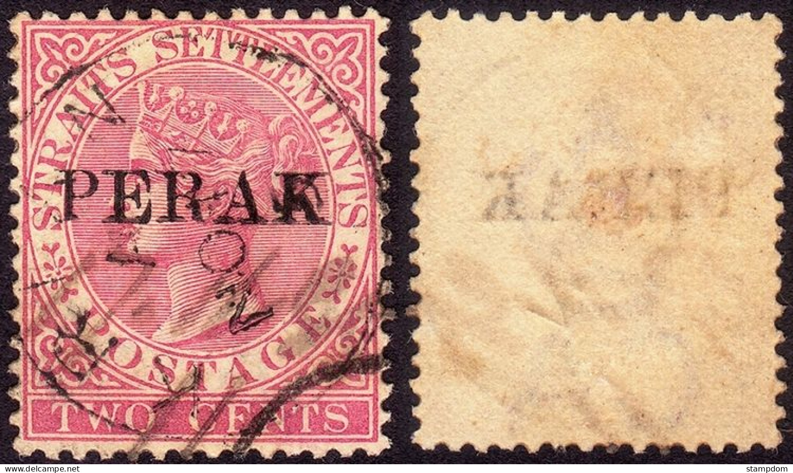 PERAK 1883 Overprint On Straits Settlements 2c Sc#6 - USED "KRIAN" CDS  @P1214 - Perak