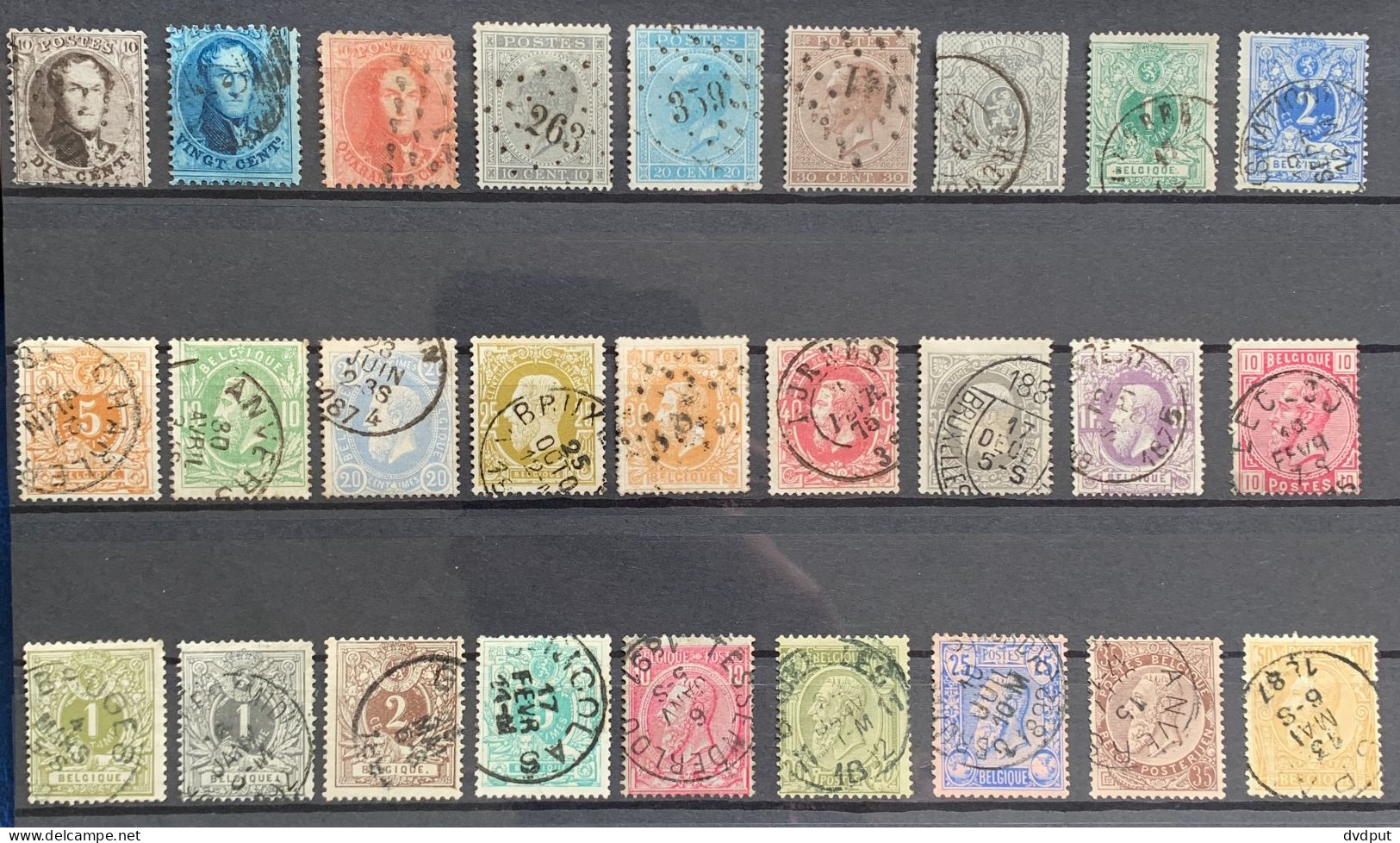 België, 1863-91, Samenstelling Tss OBP14/50, Gestempeld, OBP 137€ - Collections