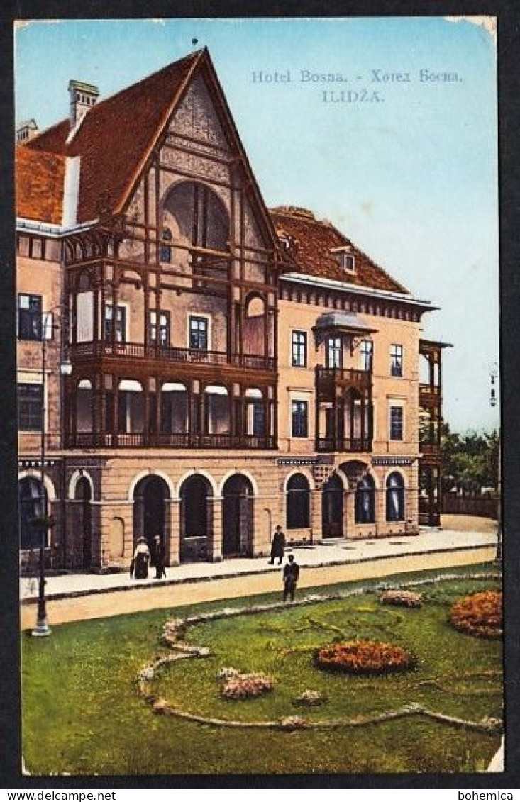 BOSNA I HERCEGOVINA ILIDŽA HOTEL BOSNA PHOTOCHROMIE K. U. K. MILITÄRPOST 1916 - Bosnien-Herzegowina