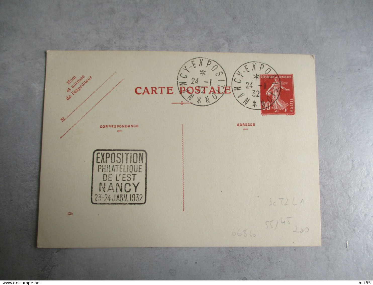 TSC  NANCY EXPOSITION PHILATELIQUE ET FLAMME DAGUIN ENTIER POSTAL - Standard Postcards & Stamped On Demand (before 1995)