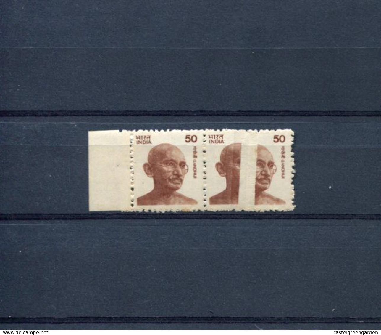 X0154 India,stamps Mahatma Gandhi,Error Preprinting Paper Fold Pair, Stamps Mnh ** - Mahatma Gandhi