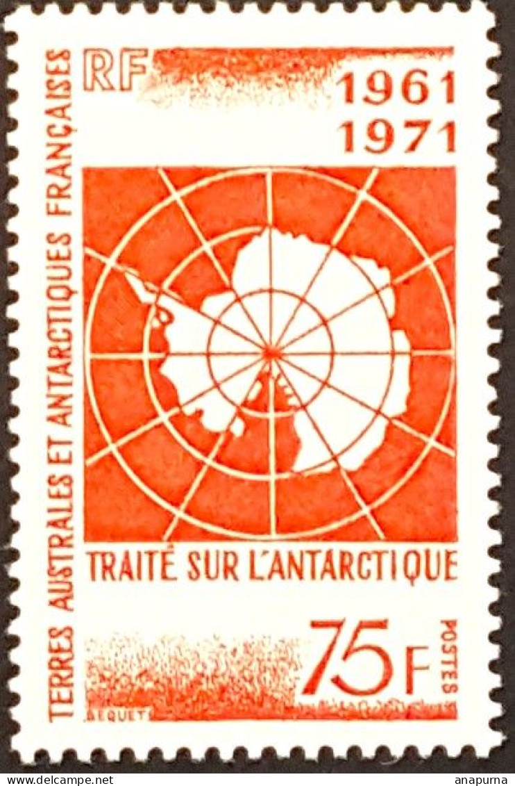 TAAF 10 ème Anniversaire Du Traité Sur L'Antarctique N°39, Sans Charnière, - Unused Stamps