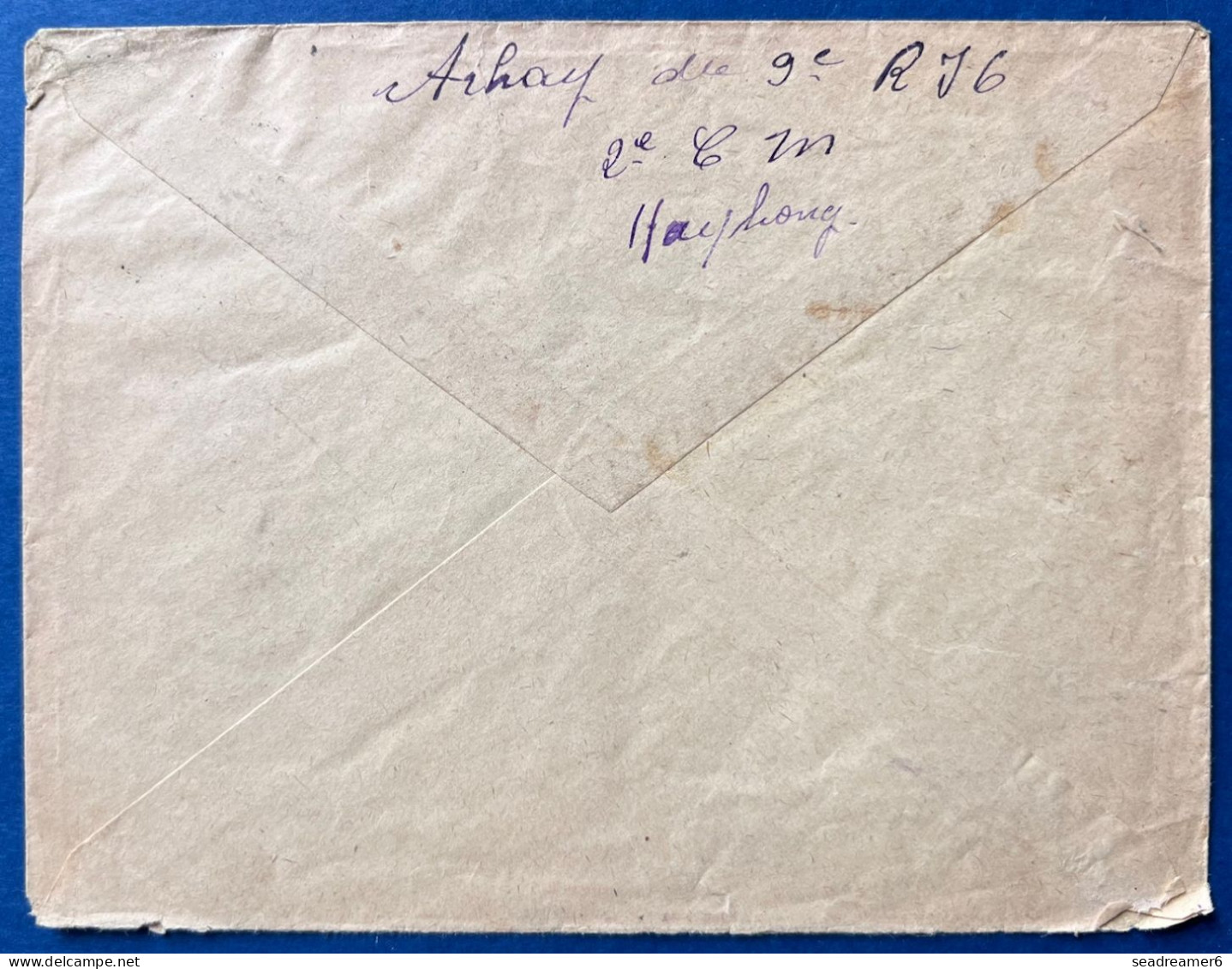 Lettre à Entete FM N°5 10c Rouge Obl Dateur " HAIPHONG TONKIN " Du 11 /6/1914 Pour LIMOGES + Cachet "le Vaguemestre " - Lettres & Documents