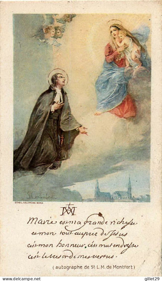 RELIGION - MARIE ET JÉSUS - AUTOGRAPHE DE ST. L. M. MONTFORT - - Religion &  Esoterik