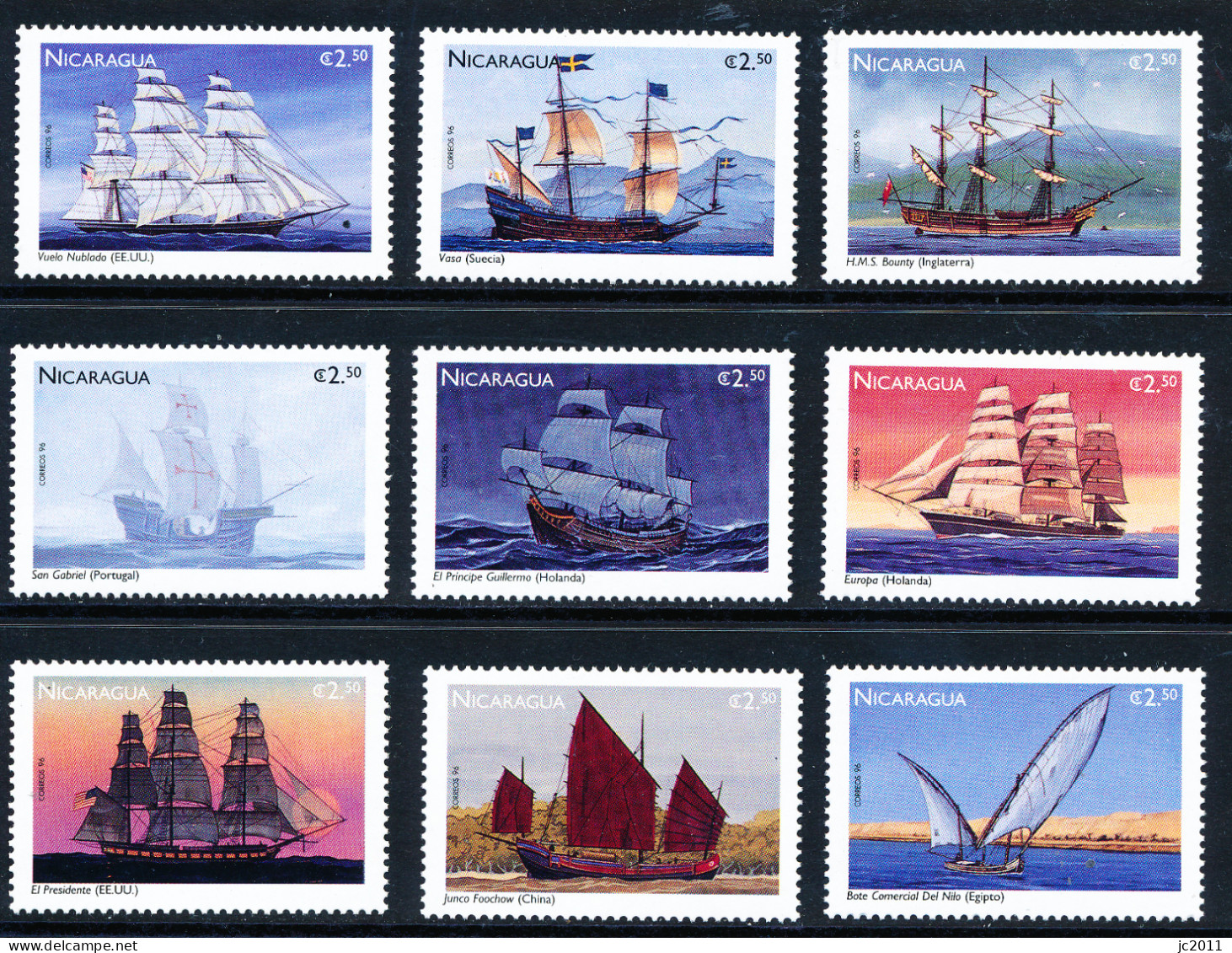 Nicaragua - 1996 - Classical Ships - MNH - Nicaragua