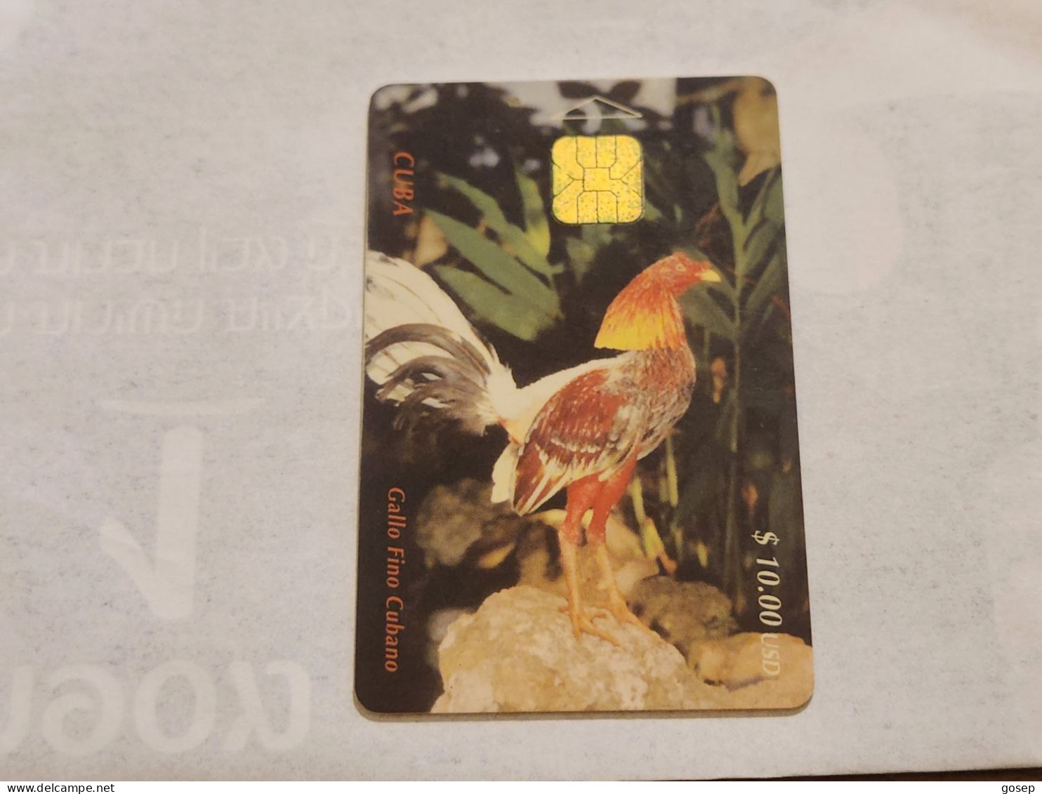 CUBA-(CU-ETE-0011)-Gallo Fino Cubano-(78)-($10)-(0000933804)-used Card+1card Prepiad Free - Cuba