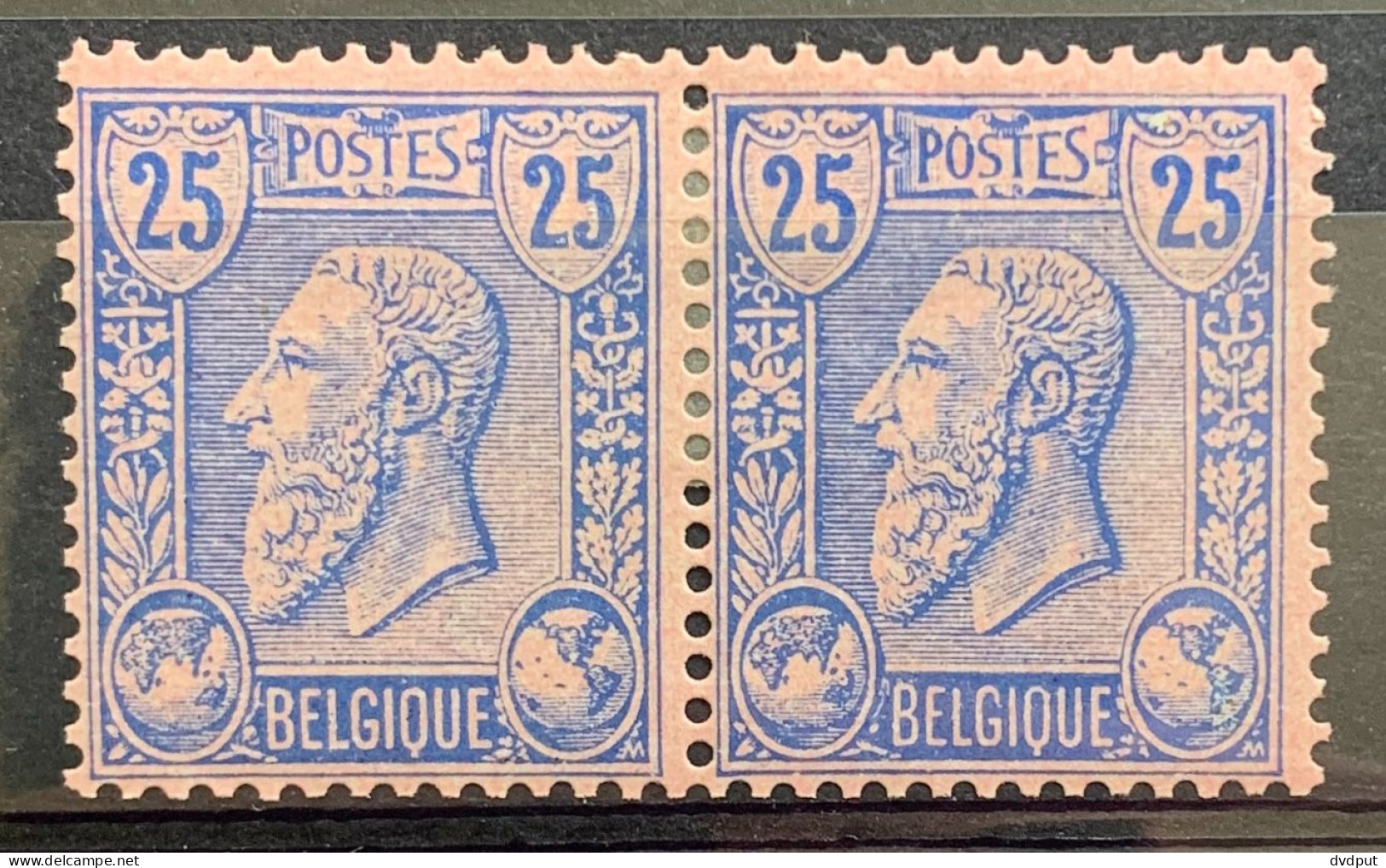 België, 1884-91, Nr 48 In Paar, Ongebruikt *, OBP 36€ - 1884-1891 Leopold II