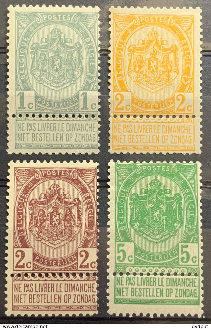 België, 1893, Nr 53/56, Ongebruikt *, OBP 14.5€ - 1893-1907 Coat Of Arms