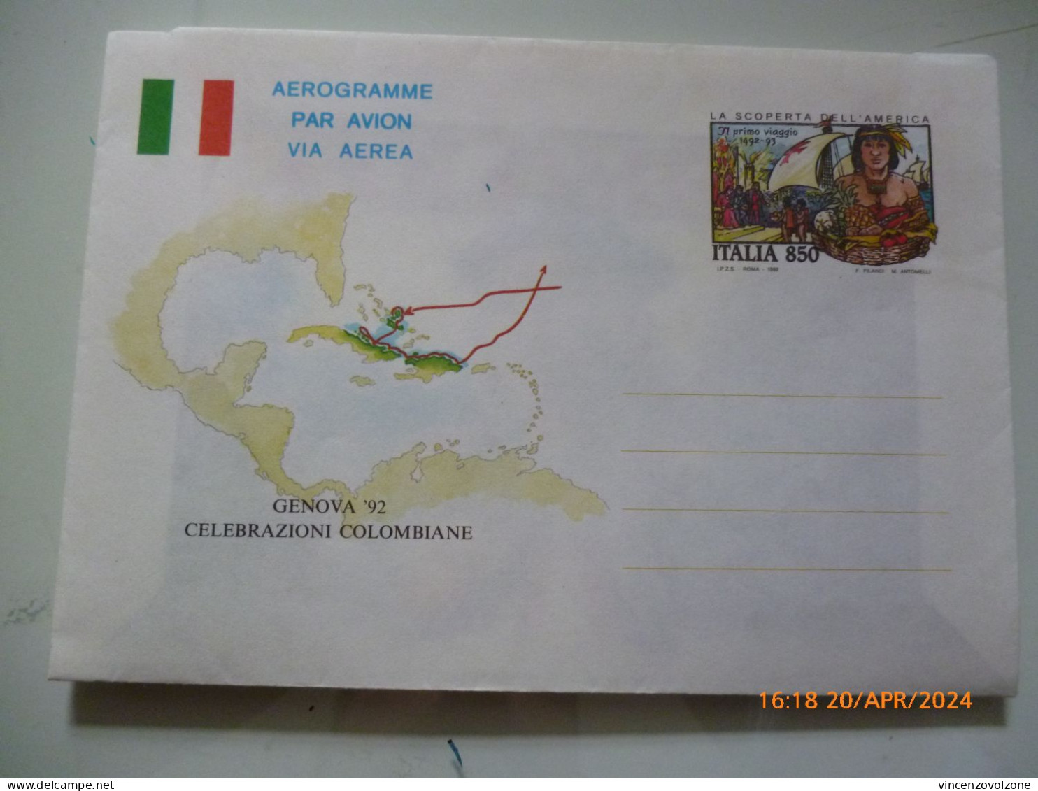 Biglietto Postale "GENOVA '92 CELEBRAZIONI COLOMBIANE" - 1991-00: Poststempel
