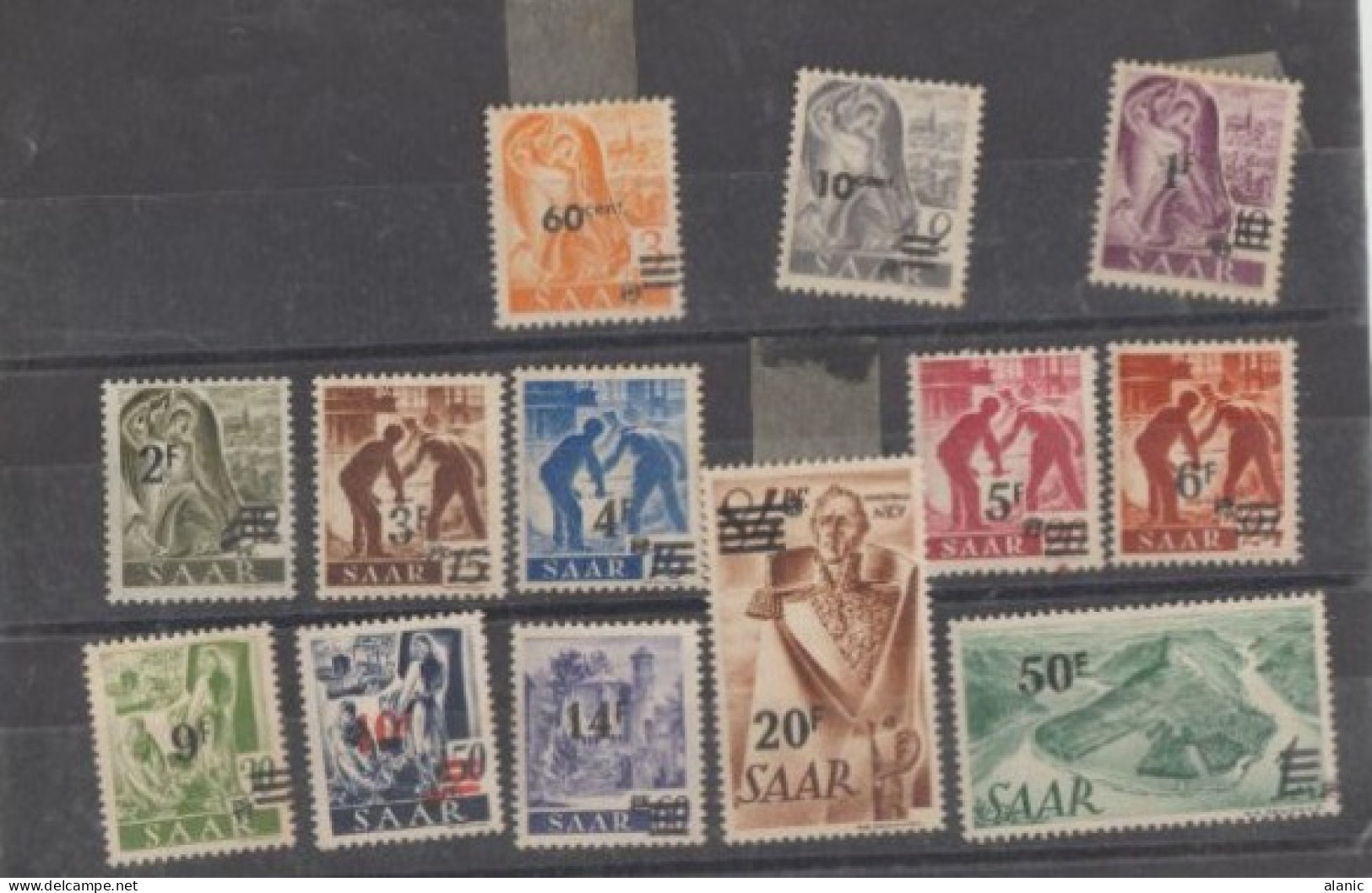 N°216A/28A, Série De 1947 Papier Jaunâtre Dont N°220A*  Qualité: * Cote1590€ - Ungebraucht