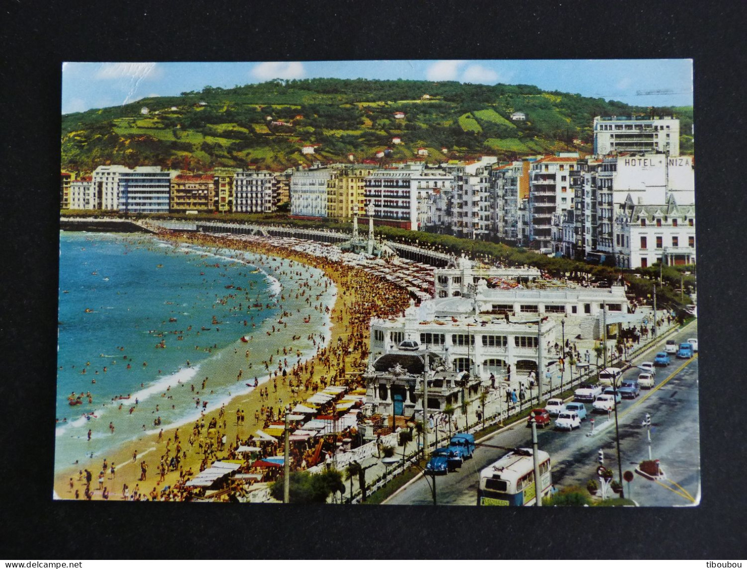 ESPAGNE SPAIN ESPANA AVEC YT 1465 MONUMENT A COLOMB HUELVA - SAN SEBASTIAN PROMENADE PLAGE DE LA CONCHA - Cartas & Documentos