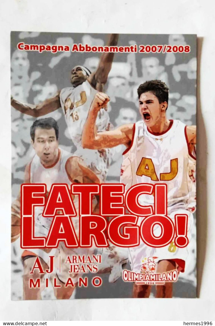 CARTOLINA     PUBBLICITARIA     ABBONAMENTO     OLIMPIA   MILANO    2008/2008 - Basketbal