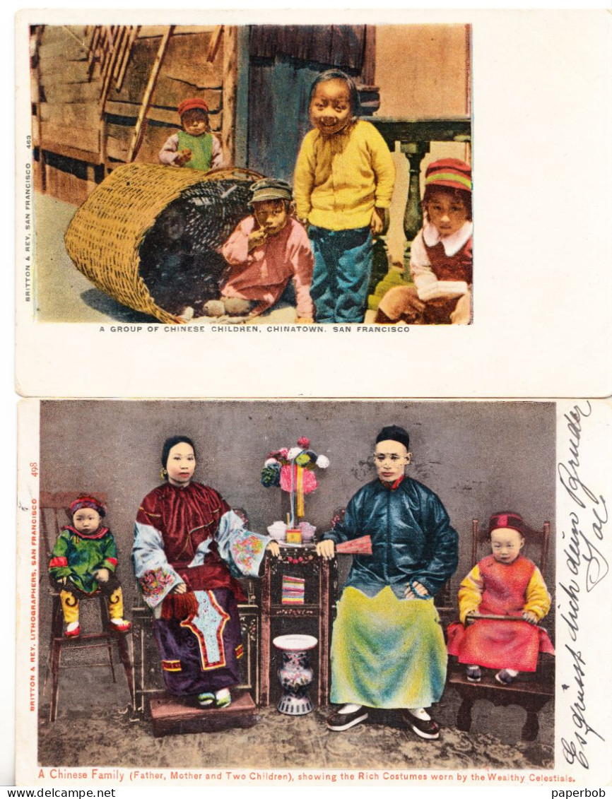 CHINA  1904 - 5 POSTCARDS - Children And Family Groups