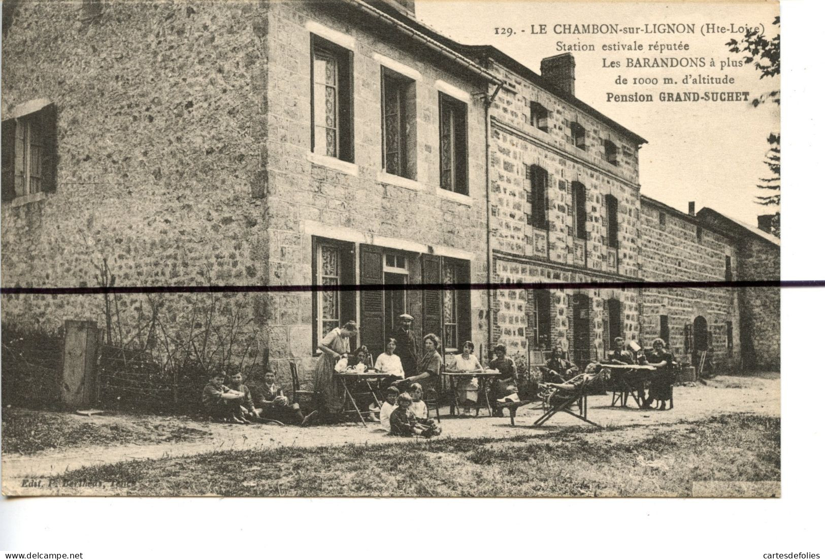 CPA . D43 . Le CHAMBON-sur-LIGNON . Les Barandons Pension Grand Suchet . - Le Chambon-sur-Lignon