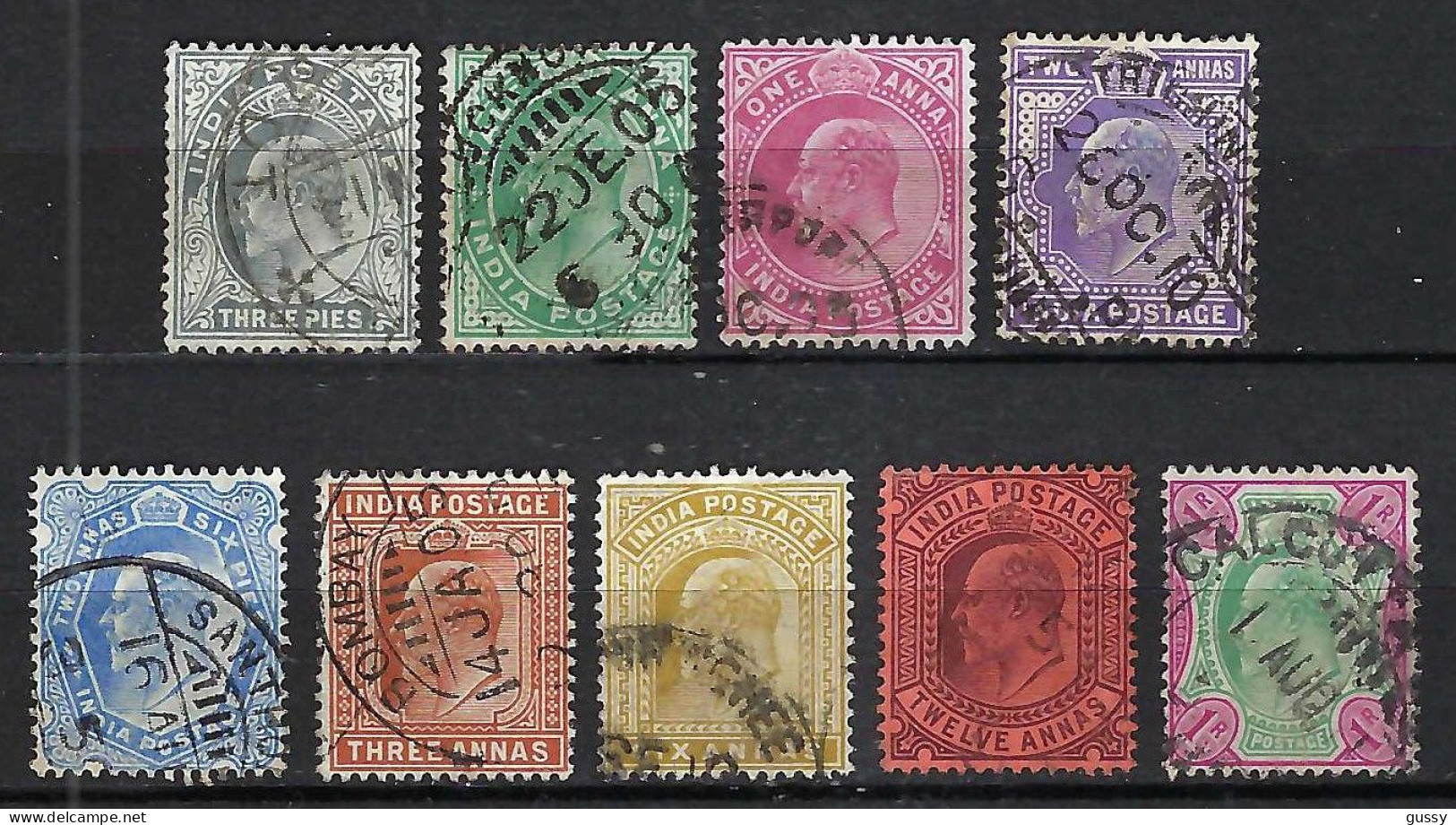 INDE ANGLAISE Ca.1902-09: 2x Le Y&T 57 Obl. - 1902-11  Edward VII