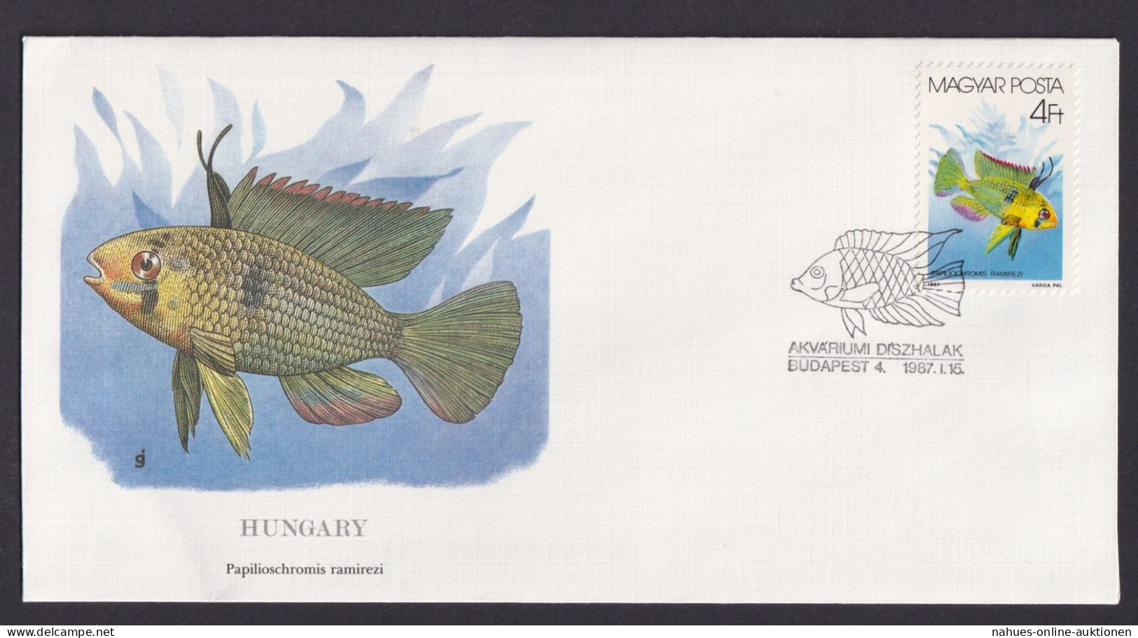 Hungary Ungarn Fauna Fische Papillioschromis Schöner Künstler Brief - Lettres & Documents