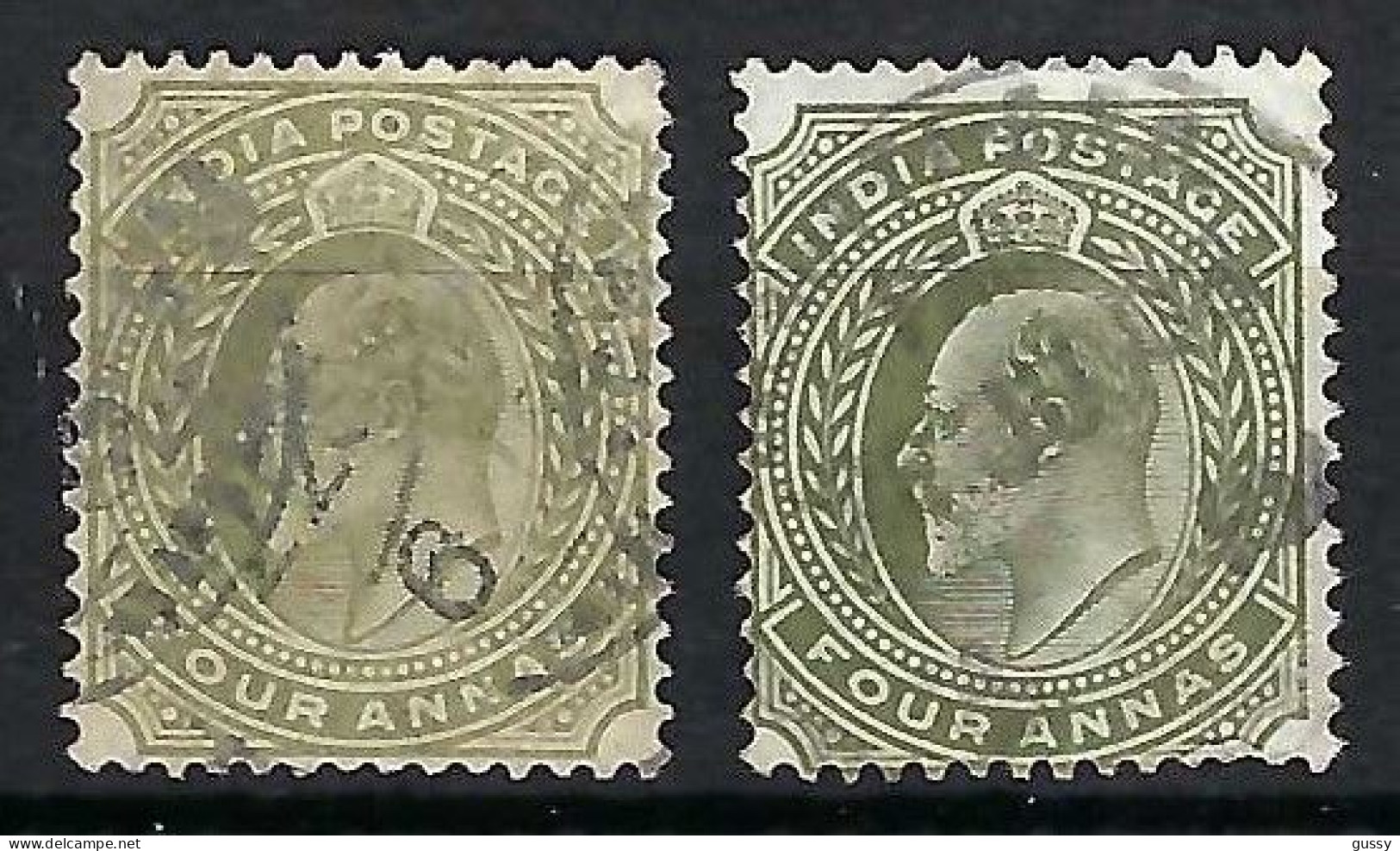 INDE ANGLAISE Ca.1902-09: 2x Le Y&T 63, 2 Nuances - 1902-11 Koning Edward VII