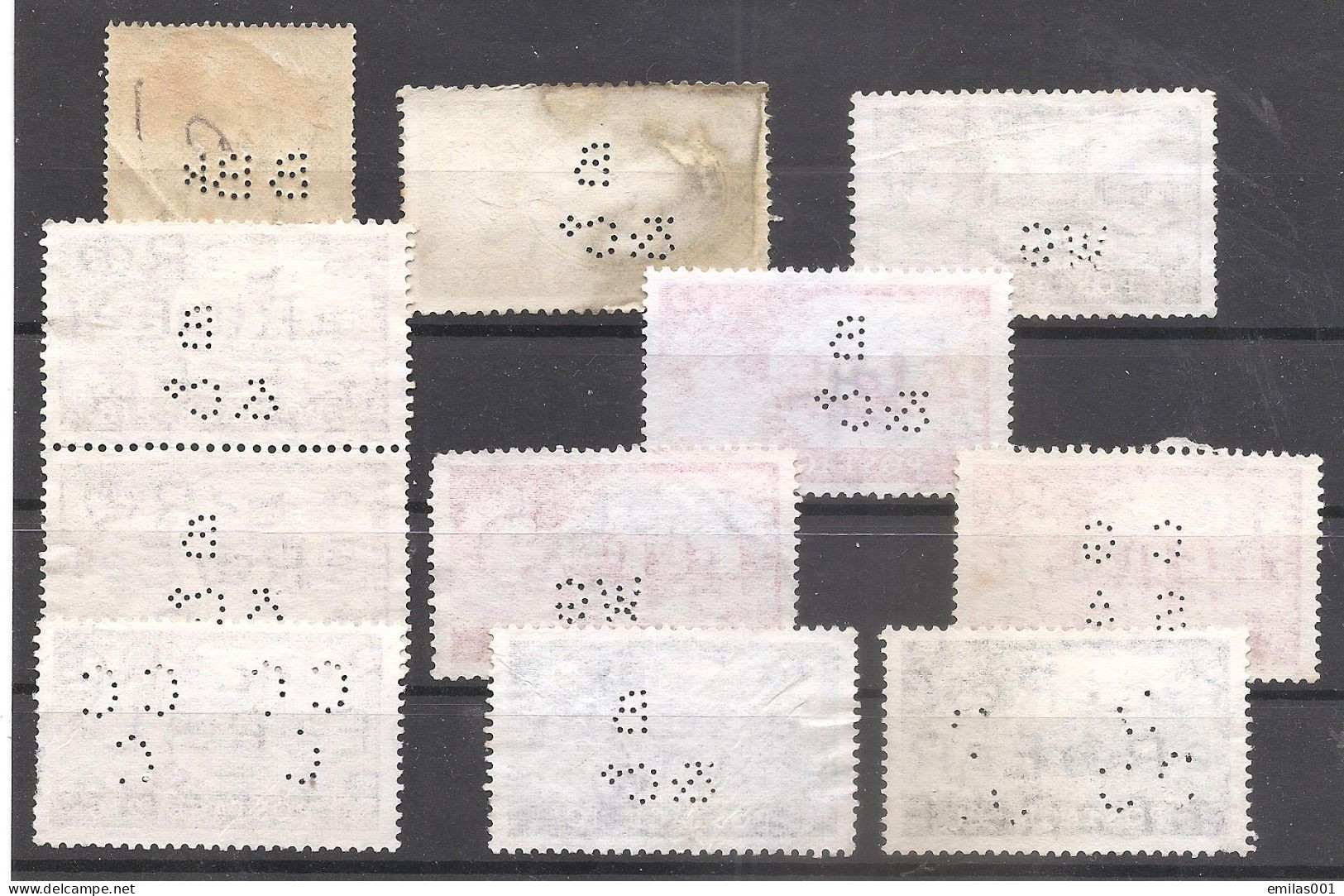 Lot 11 Timbres Perforés Grande-Bretagne , A VOIR !!! - Perfins