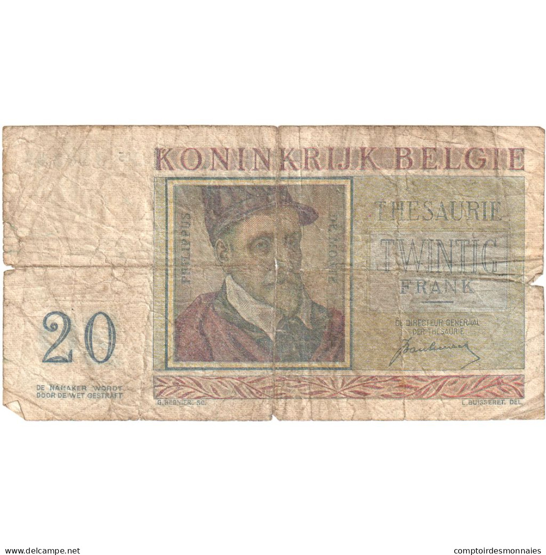 Belgique, 20 Francs, 1950, 1950-07-01, KM:132a, TB - 20 Francs