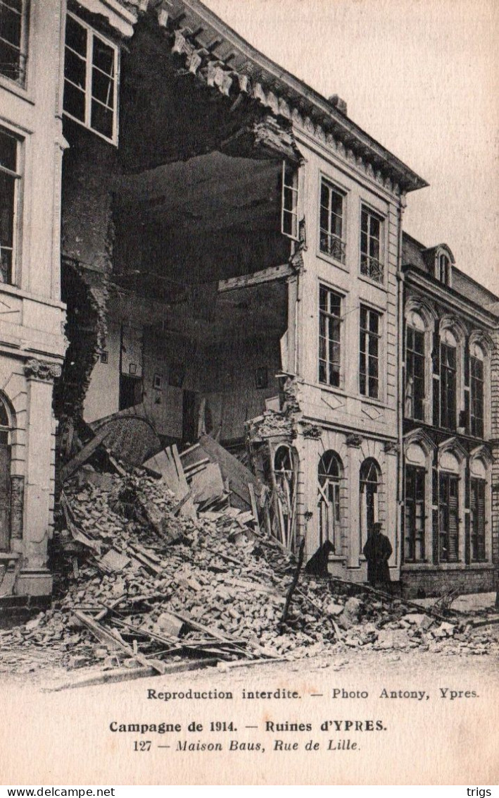 Ypres (Campagne De 1914) - Maison Baus (rue De Lille) - Ieper