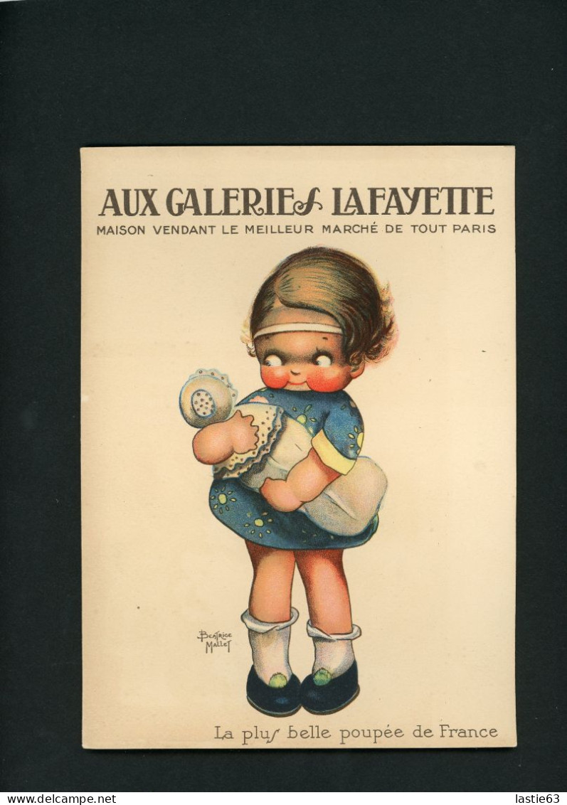 Grand CHROMO Galeries Lafayette  Béatrice Mallet La Plus Belle Poupée De France    22 X 16 Cm - Sonstige & Ohne Zuordnung