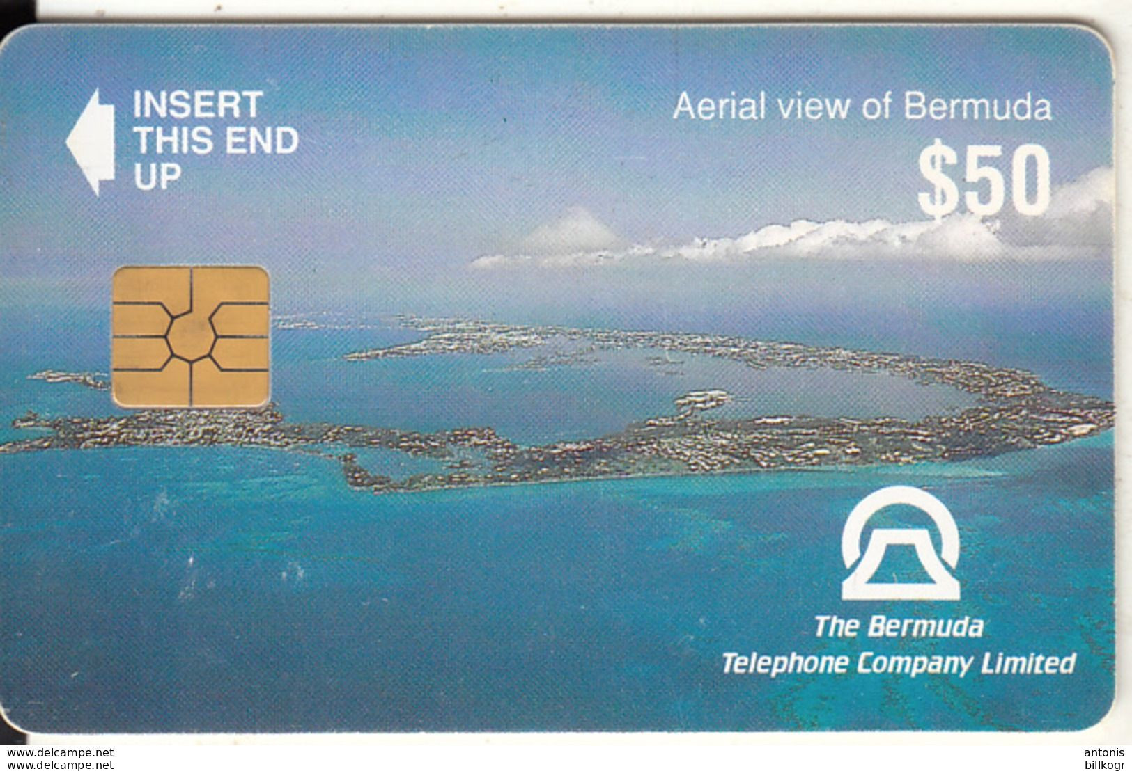 BERMUDA ISL. - Aerial View Of Bermuda(reverse B Without CN), Chip GEM2.1, Tirage %5000, Used - Bermudes