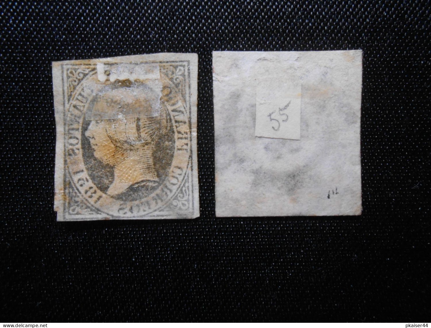 Spanien Mi 6w/51  Unikum Durchschlag  1851 - Used Stamps