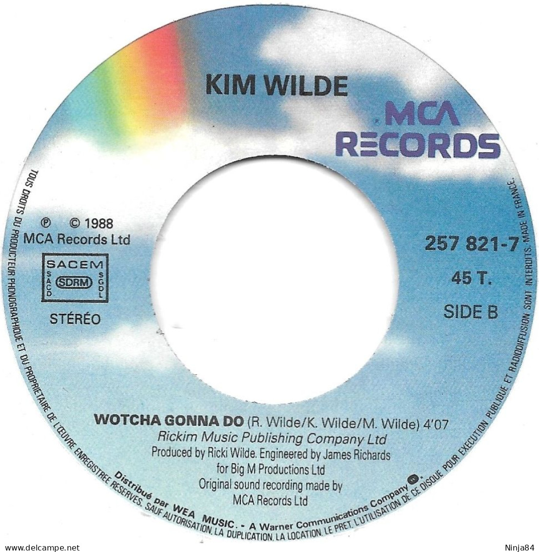 SP 45 RPM (7") Kim Wilde   " Never Trust A Stranger  " - Autres - Musique Anglaise