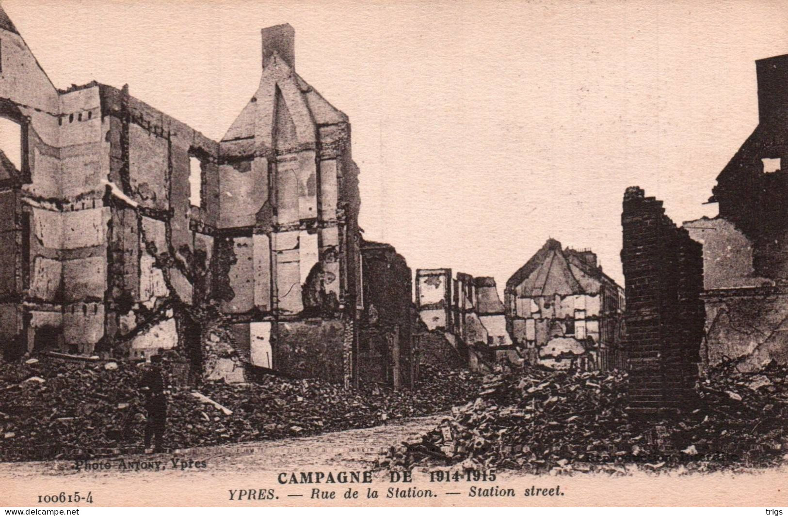 Ypres (Campagne De 1914-1915) - Rue De La Station - Ieper