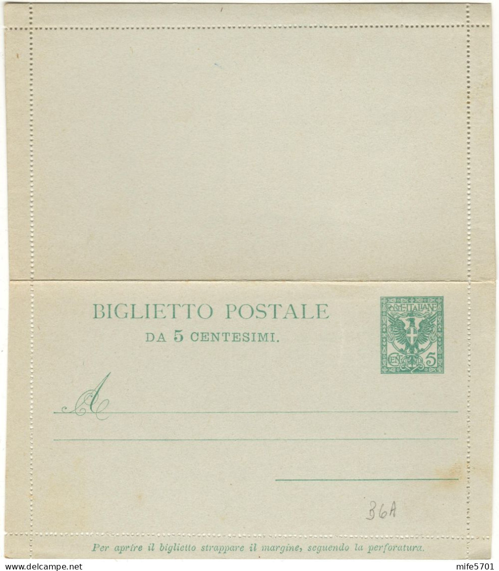REGNO D'ITALIA B6A 1903 BIGLIETTO POSTALE TIPO 'FLOREALE' DA C. 5 CARTONCINO GRIGIO CHIARO - NUOVO FILAGRANO B6A - Entiers Postaux