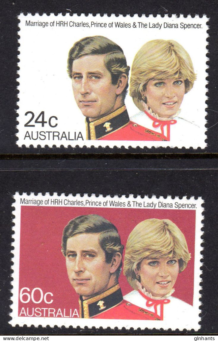 AUSTRALIA - 1981 ROYAL WEDDING SET (2V) FINE MNH ** SG 821-822 - Nuovi
