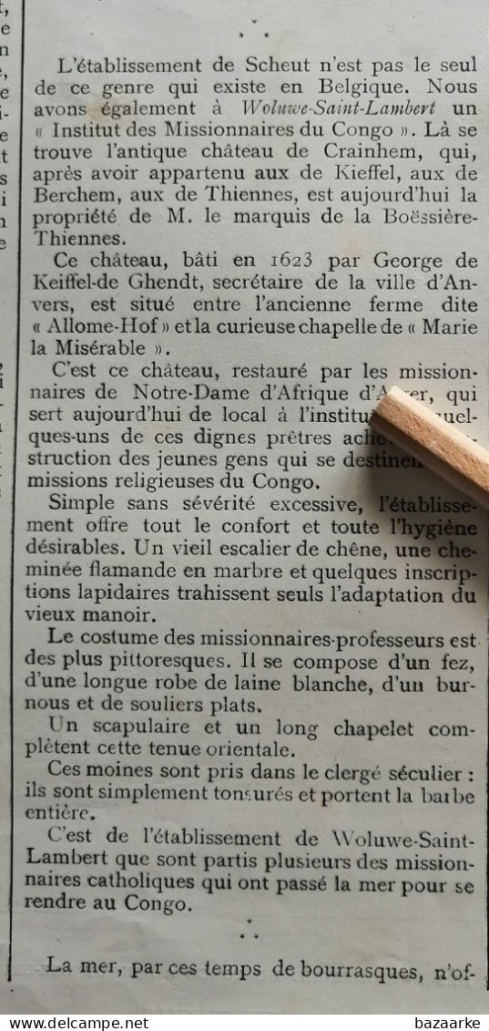 WOLUWE - SAINT- LAMBERT 1890 / L 'INSTITUT DES MISSIONAIRES DU CONGO  / L 'ANCIENNE CHAPELLE / MISSIONAIRES  A SCHEUT - Unclassified