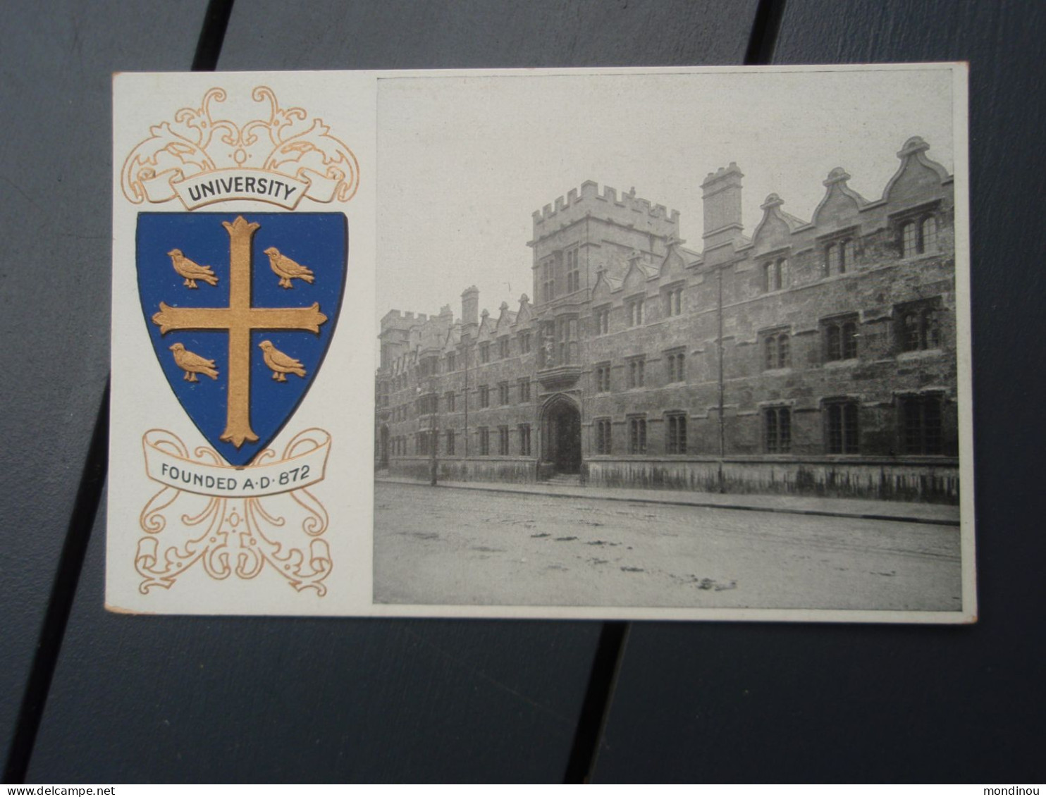 Cpa University Oxford Founded A.D. 872. Blason En Relief - Embossed Coat Of Arms - Oxford