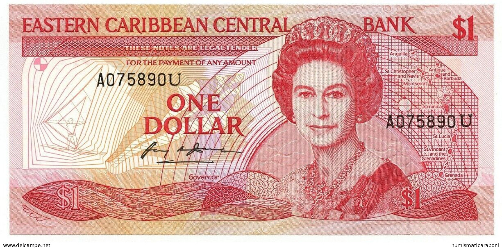 1 DOLLAR EASTERN CARIBBEAN CENTRAL BANK 1985/88 Q.FDS Lotto.386 - Caraïbes Orientales