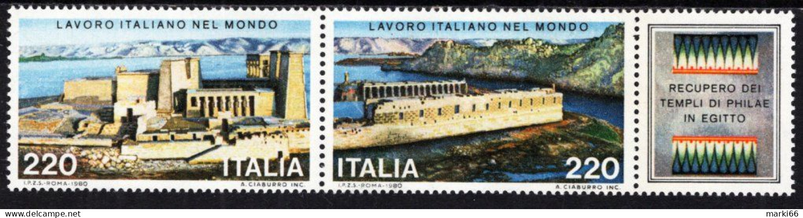 Italy - 1980 - Italian Work For The World - Temples In Egypt - Mint Stamp Set - 1971-80: Mint/hinged